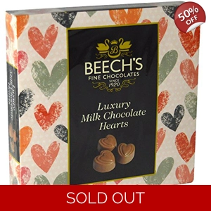 Beech's Luxury Milk Chocolate Praline Hearts - 65g Beechs Gift Box